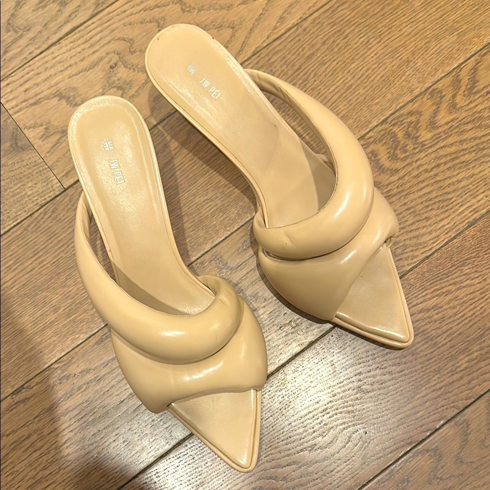 JW PEI Elegant Beige Padded Mules